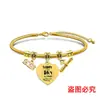 Pulsera de acero inoxidable con diseño de hueso de serpiente transfronterizo europeo y americano, regalo conmemorativo de vacaciones de la temporada de graduación, pulsera de acero de titanio con letras al por mayor