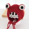 Gorro Infantil Otoño e Invierno Hecho a Mano Lindo Dibujo Animado Orejas de Rana Gorro de Lana Cálido Tejido