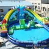 Parque Acuático Infantil Nuevo Tobogán Tiburón Delfín Elefante Combinación de Olas Tobogán Acuático Juguete Inflable Fabricante