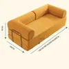 Sofá-cama de tecido dobrável e removível, lavável, de uso duplo, compactado a vácuo, para a sala de estar, modular, adequado para dormir e relaxar, sofá reto Teddy