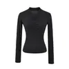 Camiseta Estilo Puro Desejo com Decote V, Pregas e Manga Longa 2025 Outono Nova Elegante Versátil Slim-Fit Camada Base para Mulheres