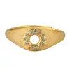 Anillo de Plata de Ley S925 Lujo Ligero Vintage Cepillado Montura para Piedra Principal de 4 mm Montura para Anillo de Piedra de Color Accesorios de Joyería para DIY