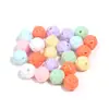 Color gelatina acrílica color hortensia cuentas de bola de lana de dibujos animados con agujero pasante para abalorios pulsera DIY cuentas sueltas accesorios