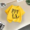 Comercio Exterior Al Por Mayor Camiseta para Niñas Infantil Estampada Linda Holgada de Manga Corta Verano Cuello Redondo Versátil Superior Ropa Infantil Transfronteriza