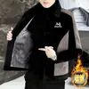 Jaqueta Cardigan Masculina de Lã de Cordeiro e Fleece Espessado Quente Nova Outono/Inverno 2024, Item Popular de Comércio Exterior