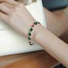 Pulsera de Esmeralda con Incrustaciones de Diamantes Bañada en Oro Real Diseño de Moda Vintage de Corea del Sur Pulsera Elegante Fresca Moderna Simple