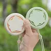 Taza Plegable de Silicona Mini Portátil Ligera para Uso al Aire Libre, Taza Portátil Linda con Cordón y Anillo de Plástico
