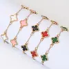 Pulsera Popular de Trébol de Cinco Hojas Transfronteriza, Joyería Versátil de Moda de Cinco Hojas al por Mayor