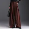 Moda Otoño/Invierno 2026 Nuevos Pantalones de Pierna Ancha Versátiles para Mujer Cintura Alta Adelgazantes Sueltos Caída Simple para el Trabajo Casual de Moda