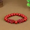 Pulsera de Pixiu de Cinabrio para Hombre Suministro para Transmisión en Vivo Alto Contenido Arena Dorada Púrpura Pulsera de Pixiu Estilo Popular