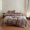 Textura leve de luxo Jacquard Moire Veludo reto com rugas Conjunto de quatro peças Capa de veludo de leite espessado Roupa de cama quente de outono e inverno
