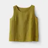 14 Piezas de Chalecos de Lino para Mujer Multicolores con Cuello en V, Chalecos de Cuello Redondo, Camisetas sin Mangas de Hombro Ancho, Ropa de Verano para Mujer