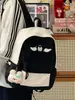 Mochila Fofa Estilo College Nova para Meninas, Bolsa Escolar Versátil e Simples Color-Blocking, Mochila Leve e Versátil para Mulheres
