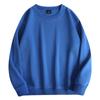 Suéter de cuello redondo con forro polar para hombre, jersey de otoño e invierno de color sólido pesado, jersey de manga larga, jersey holgado de moda para jóvenes y parejas.