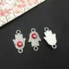 1 Pieza de Ojo Maligno Doble Agujero Diamante Ancla Palmera Corazón Pulsera Collar Colgante, Venta Caliente Transfronteriza