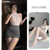 Qianai Lingerie Sexy Puro Desejo Secretária Renda Pijama Transparente Camisola Feminina Saia de Quadril Uniforme 685