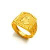 Anel com Caractere Fu Banhado a Ouro Espesso para Preservar a Cor Duradoura Anel Masculino Baifu Abertura Banhado a Ouro Areia do Vietnã Joias Cobre Banhado a Ouro 24k