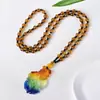Corrente de suéter de cristal de vidro de três cores Guanyin Buddha bravos homens e mulheres quatro estações Joker colar de cor atacado vendas diretas da fábrica