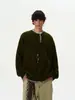 Suéter American Henley Cleanfit para Hombre Otoño e Invierno Estilo Perezoso Alto-Bajo con Camiseta Interior