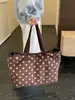 Bolso de Hombro Retro de Lunares Otoñal Relajado para Mujer Moda Versátil Gran Capacidad Casual para Viajes Diarios Bolso de un Solo Hombro