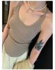 Nuevo Chaleco Camisola Pequeño Irregular de Color Sólido Combinable para Mujer Verano 2024 Ropa Exterior Ajustado Adelgazante Top sin Mangas Moderno