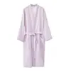 26 Estilos de Roupões de Banho, Roupas de Banho, Roupas para Casa, Roupões de Dormir, Pijamas de Gaze Tingida com Fio Fino de Algodão para Primavera e Verão Lu Su Youpin, para Homens e Mulheres