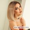 Peluca Bob Dorado Degradado con Encaje Frontal Estilo Bob Francés para Mujer con Raíz Realista de Encaje Cabello Corto Liso Peluca de Fibra Química