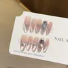 [Yunyan] Unhas Usáveis Totalmente Feitas à Mão Estilo Ins High-End Estilo Curto Estilo Médio e Longo Adesivos de Manicure Unhas Postiças