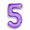 Globos de números morados versión americana de 32 pulgadas 0-9 globos metálicos de números medianos para fiesta de cumpleaños y decoración navideña