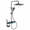 Juego de Ducha de Latón Sólido, Cuerpo de Latón Gris Gunmetal, Cabezal de Ducha Grande y Ducha de Mano Sistema de Baño