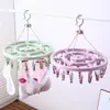 Secador de meias com 36 presilhas, cabide doméstico, varal circular multi-clip para roupas íntimas, secador de roupas de bebê, cabide à prova de vento com presilhas