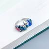Estilo étnico s925 prata esterlina moda nacional cloisonne lótus anel aberto feminino retro koi peixe sorte anel de prata