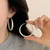 Pendientes de Aro Grandes Estilo Liu Yifei 2026 para Mujer, Pasador de Plata S925, Diseño Europeo y Americano, Aros Redondos Mate Esmerilado