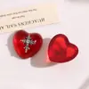 Parche de Resina con Forma de Corazón y Cruz Barroca Original para Charms de Zapatos, Aretes, Accesorios para el Cabello, Accesorios para Fundas de Teléfono