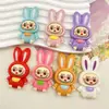 Muñeca de Conejo con Orejas de Carta Grande Pegamento Cremoso Accesorios de Resina DIY Funda para Teléfono Móvil Pasador Llavero Colgante Material Venta al por Mayor