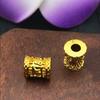 Novos acessórios de joalheria banhados a ouro que preservam a cor, contas de provérbio de seis palavras de 10 mm, acessórios de contas redondas de moeda de cobre DIY, joalheria de ouro areia