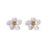 Pendientes de perlas barrocas retro francesas para mujer, únicos, dulces, ligeros, de lujo, con flores, nuevos pendientes de moda 2025