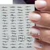 Belleza Total Pegatinas 3D para Uñas Transfronterizas Ins 4 Colores Línea Simple Inglesa Pegatinas para Uñas