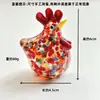 Zibo Pura Artesanía Creativa Lindo Animal Gallo Adornos Productos de Vidrio Pollo Gordo Dormitorio Decoraciones para el Hogar