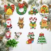 Pintura de Diamantes Transfronteriza Personalizada Hecha a Mano DIY Diamante Completo Imán para Refrigerador Posavasos de Diamante Navideño Colgante Colgante Adornos Colgantes