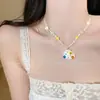 Popular Collar de Conchas de Dopamina con Cuentas para Niñas, Cadena para Clavícula de Diseño Nicho, Accesorio Estilo Vacaciones de Verano