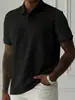 Camisa polo de verano para hombre de comercio exterior transfronterizo de Amazon, color liso, cuello camisero, manga corta, para uso casual diario
