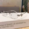 Óculos Sem Aro Estilo Jennie com Toque de Luxo, Joias Cravejadas de Diamantes, Estilo Puro Desejo, Óculos de Armação Pequena, Lentes Lisas Versáteis