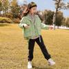 Jaqueta Infantil Outono 2026 Nova Primavera e Outono Roupa Infantil Jaqueta Estilosa para Crianças Maiores Camisa Infantil Conjunto de Duas Peças