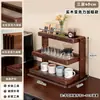 Estante de Almacenamiento de Escritorio de Madera Maciza, Portavasos Multicapa de Acrílico, Almacenamiento de Tazas para Rincón de Café, Estante de Exhibición de Almacenamiento para Rincón de Bar