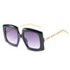 Óculos de Sol Quadrados Europeus e Americanos Cat-Eye Mais Vendidos, Óculos de Corrente de Metal da Moda para Mulheres, Óculos de Sol Atacado de Fabricante