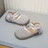 Moda Infantil Estilo Coreano 2025 Verano Nuevas Sandalias Tejidas Peep-Toe para Niñas Sandalias de Playa Princesa para Niños Pequeños y Medianos