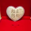 Moeda de Ouro Estilo Shuibei Token de Amor, Ouro Puro 999, Presente de Dia dos Namorados Casamento