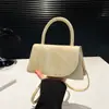Nueva Bolsa Pequeña Cuadrada de Hombro Cruzada de Mano de Color Puro Estilo Extranjero Simple 2024 Moda Casual de Otoño para Mujer