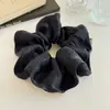Estilo Coreano Talla Grande Satín Brillante Plisado Gama Alta Versátil Ligadura para el Pelo Intestino Grueso Sujetador de Cola de Caballo Flor de Cabello Color Sólido Accesorios para el Cabello para Mujeres